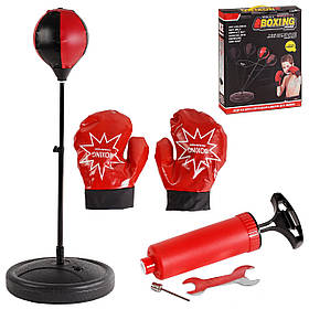 Дитячий набір для боксу (підлогова груша на стійці 104см + боксерські рукавички). Альтернатива підвісному мішку (320-33)