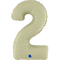 Фольгована кулька цифра Оливка сатин 2 40" Grabo