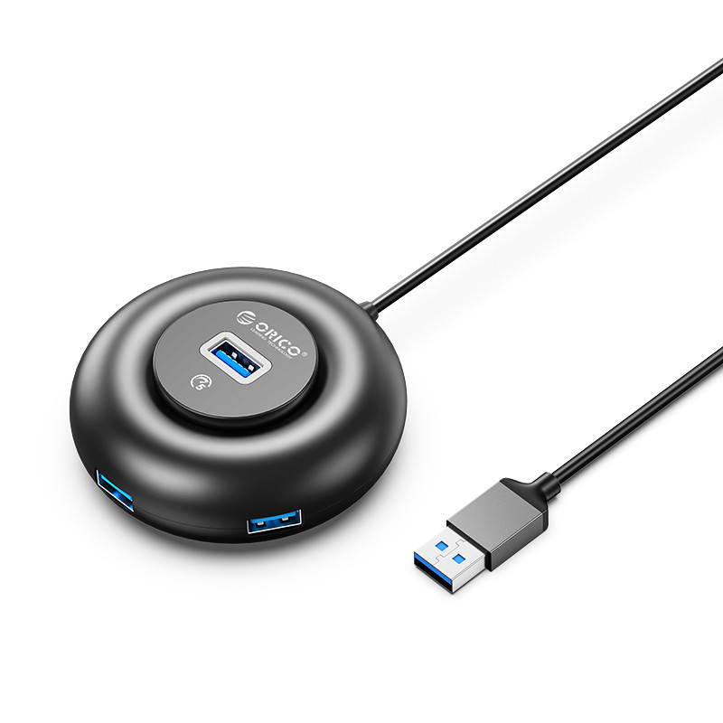 USB-хаб Orico з 5-ма портами 4 шт USB 3.0 та Type-C для додаткового живлення 0.3 м Чорний ORICO-YX2-U3-03-BK-BP