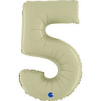 Фольгована кулька цифра Оливка сатин 5 40" Grabo