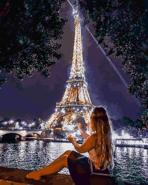 Картина за номерами Babylon Романтика вечірнього Парижа 40x50 см (у коробці) арт.VP1381