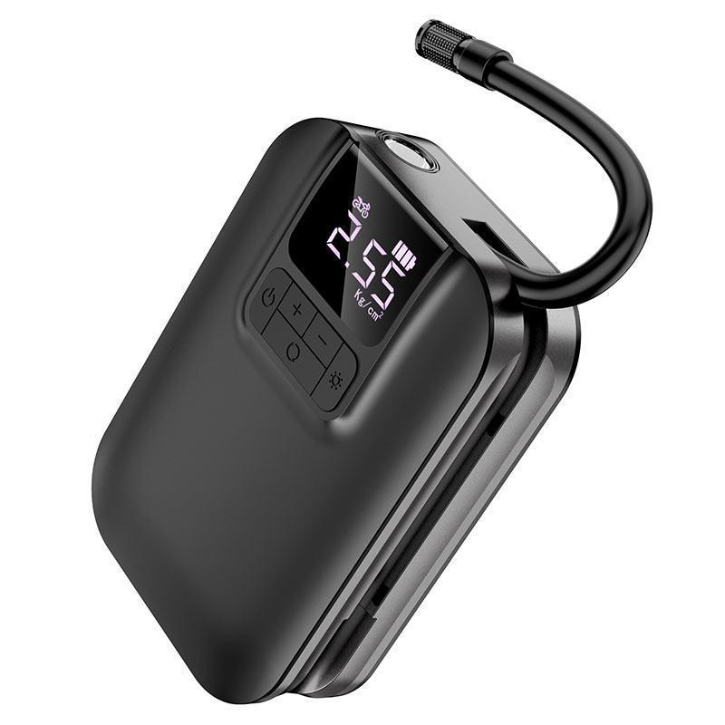 Портативний компресор автомобільний насос Hoco Breeze S53 2500 мАг LED