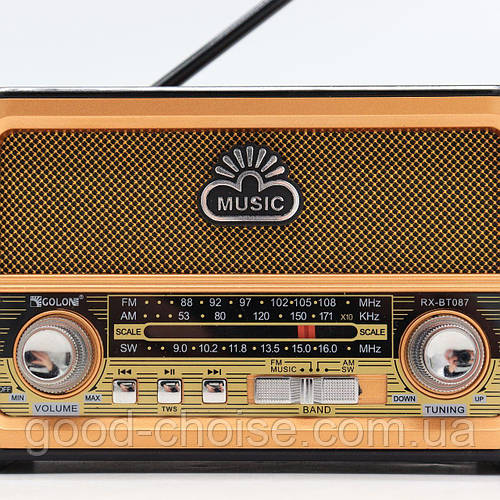 Купить Радиоприемник GOLON RX-BT087 с LED-фонарем, MP3-плеером и ...