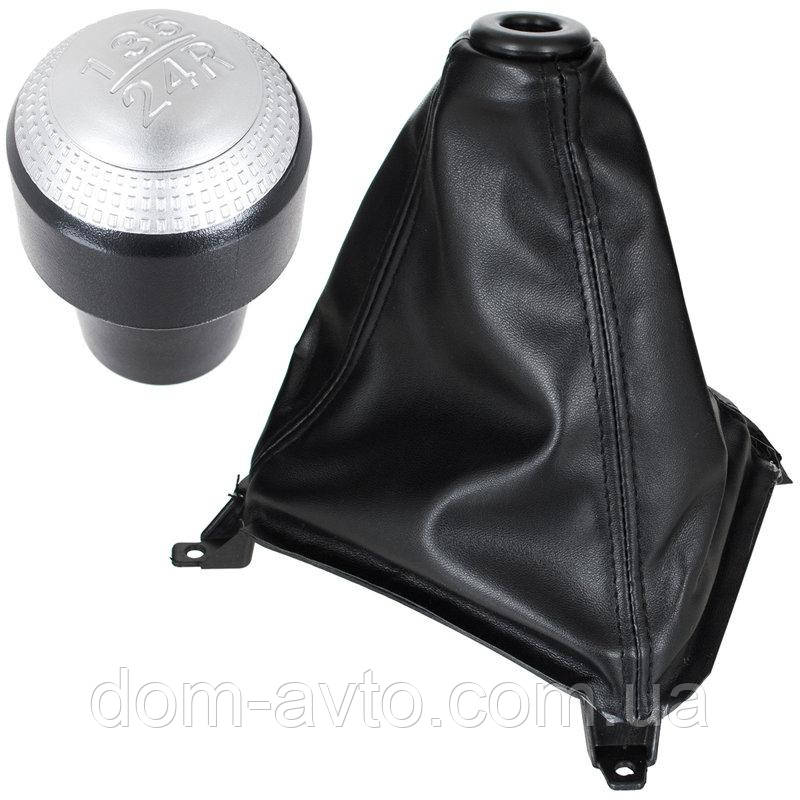 Hyundai Tucson I 04-10 Ручка КПП SILVER + BLACK BELLOWSHOT з рамою 5 ПЕРЕДАЧ
