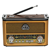 Радиоприемник GOLON RX-BT087 с LED-фонарем, MP3-плеером и Bluetooth, Золото / Портативный ФМ радио приемник