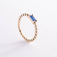 Золотое кольцо "Аннабель" с синим фианитом к07182 ZIPMARKET