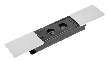 Подовжувач GTV PRESTINO 2 розетки SCHUKO USB А+С QC RJ45, HDMI провід 1,5м Алюміній