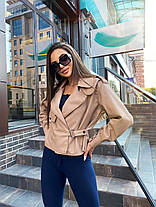 Трендова жіноча коротка куртка косуха з екошкіри Gs2451, фото 4