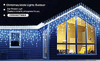 YMing Icicle Lights Outdoor, 33ft 400 LED Водонепроницаемый струнный свет Наружные украшения