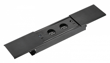 Подовжувач GTV PRESTINO 2 розетки SCHUKO USB А+С QC RJ45, HDMI провід 1,5м Чорний