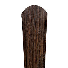 Металевий штахетник напівкруглий (Темне дерево 3-д) 105 мм