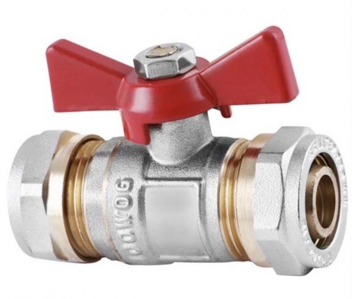 Кран кульовий латунний WING 20х20 обжимний КР, фото 1