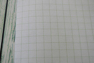 Канва для вишивання Aida 14 біла з розміткою зеленою волосінью 45*50см