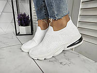 Кроссовки легкие текстильные белые с компенсатором, Размер женской обуви 40 (25 см) 37