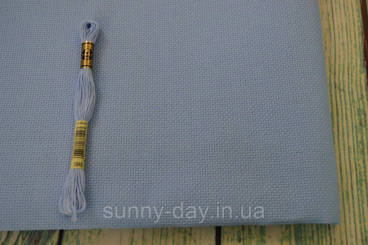 Канва для вишивання Aida 14 блакитна, 45х50см, фото 1
