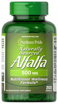 Люцерна, Puritan's Pride Alfalfa Naturally Sourced 500 mg 200 капсул