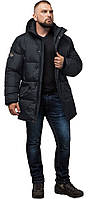 Зимняя мужская куртка большого размера чёрно-синего цвета модель 3284 (ОСТАЛСЯ ТОЛЬКО 58(4XL))