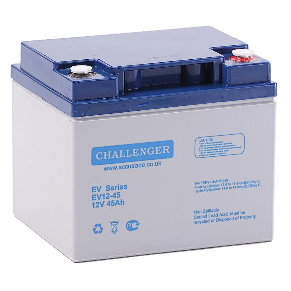 Тягова акумуляторна батарея Challenger EVG-12-45 Gel, 12 V 45 Ah, під клему F10 (M8), (198 х 168 х 171 ), Q1, фото 1