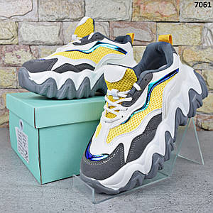 Кросівки жіночі весняно-літні Raffelli, кросівки на тракторній підошві текстиль + екошкіра