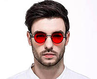 Очки стимпанк, круглые очки стимпанк, очки в стиле стимпанк, очки стимпанк красно-черные,трендовые очки