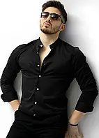 Черная рубашка мужская модная M L XL XXL размер MI-33