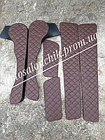 Кишені та вставки у двері на ВАЗ 2108 2109 21099 РОМБ кишені обшивка коричнева з коричневою строчкою