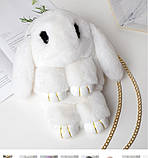 Дитяча сумка рюкзак хутряний заєць кремовий, фото 3