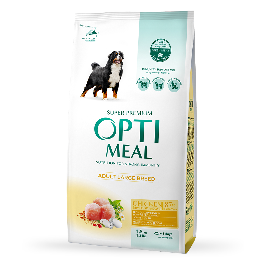 Сухий корм для собак OPTIMEAL для великих порід з куркою 1.5 кг
