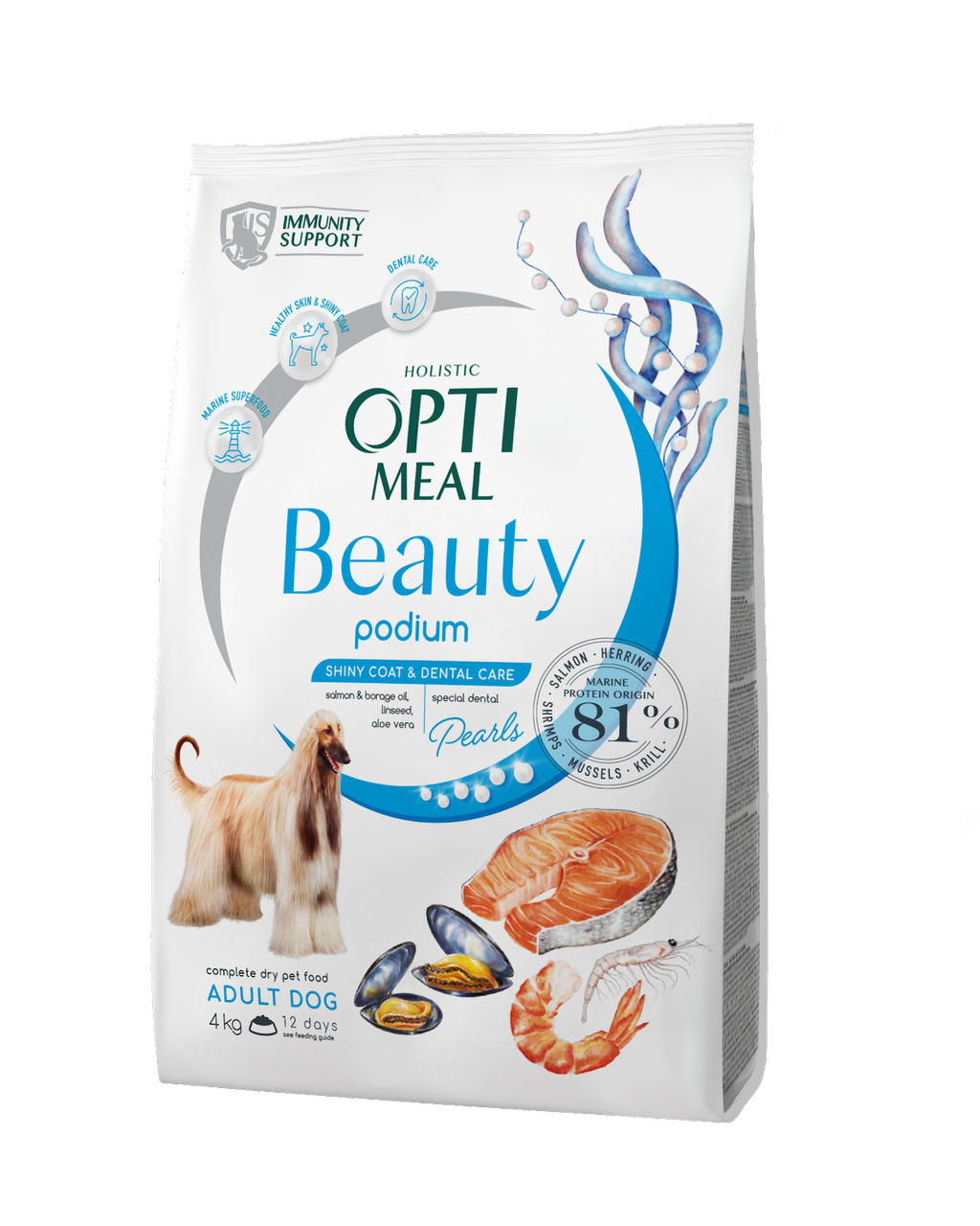 OPTIMEAL Б`юті подіум сухий корм для собак з морепродуктами 4 кг