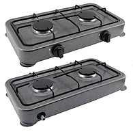 Настільна газова плита EDENBERG EB 62302 на 2 конфорки для зрідженого газу, емаль, регулювання полум'я