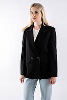 Піджак жіночий класичний прямий чорний 240323 (2000000095035)
