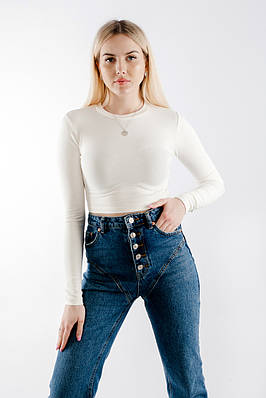 Лонгслів жіночий укорочений молочний 4632 (2000000116433)