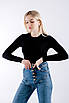 Лонгслів жіночий укорочений чорний 4632 (2000000095899), фото 3