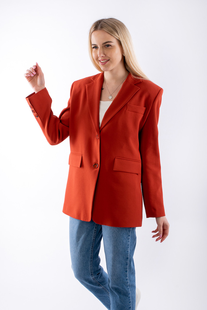 Піджак жіночий прямий оранжевий 4040 (2000000096278)
