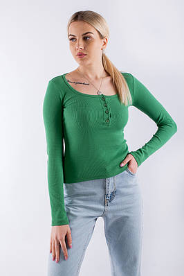 Пуловер жіночий з гудзиками зелений 4448 (2000000096612)