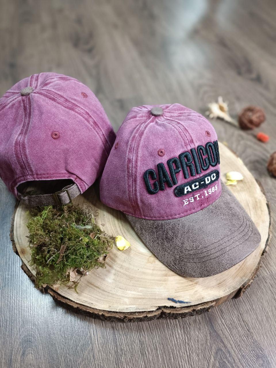 Кепка Бейсболка Чоловіча Жіноча capricorn шкіра колір бардо