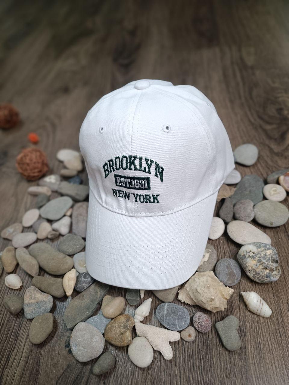Кепка Бейсболка Чоловіча жіноча brooklyn біла