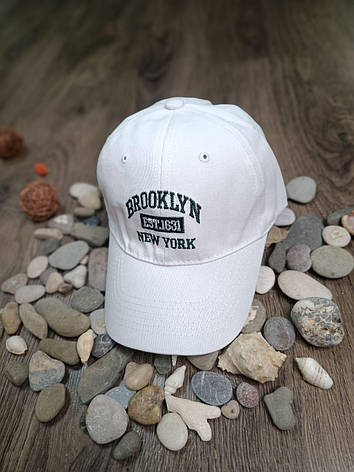 Кепка Бейсболка Чоловіча жіноча brooklyn біла, фото 1