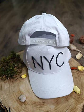 Кепка Бейсболка Чоловіча Жіноча City-A з написом NYC біла, фото 3