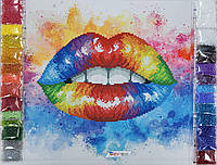 Т-1261 Красочные губы, набор для вышивки бисером картины