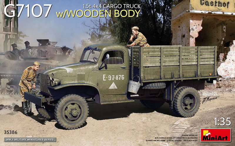 Пластикова модель 1/35 MiniArt 35386 американська вантажівка Chevrolet G7107 з деревяним кузовом