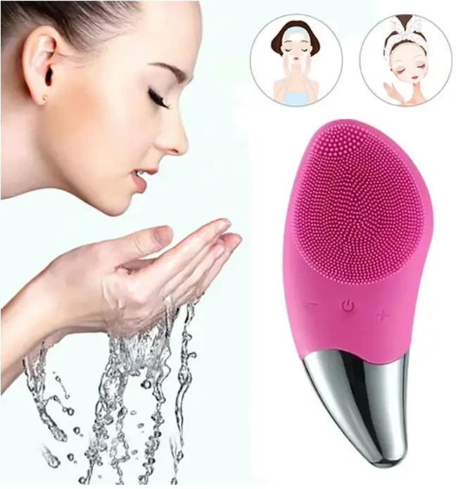 Електрична силіконова щітка очисник пор Sonic Facial Brush, Щітка-масажер для чищення обличчя