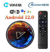 Акція! знижка! Смарт ТБ-приставка VONTAR H1 6K, 4Gb/32Gb SMART TV Андроїд 12.0 WiFi-6
