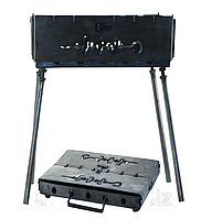 Мангал-чемодан под 6 шампуров x 1,5 мм метал (холоднокатанный)