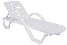 Шезлонг із підлокітниками білий (Havana), арт. 078, фото 3