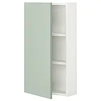 ENHET Навесной шкаф 2 полки/дверь, белый/бледно-серо-зеленый, 40x17x75 см