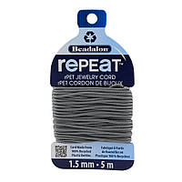 Ювелирный шнур RePEaT Beadalon, Grey, толщина 1.5 мм, длина 5 м