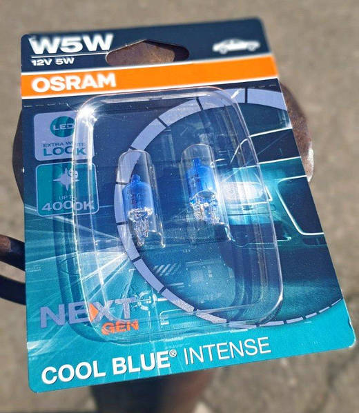 Osram autopære W5W 12V Cool Blue 2-pak