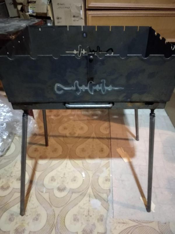 Мангал-валіза під 8 шампурів x 2 мм метал (гарво-катаний), фото 1