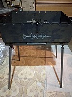Мангал-чемодан под 8 шампуров x 1,5 мм метал (холоднокатанный)